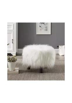 Cheapest π€© Linon Furniture Jeanell Accent Stool White Faux Fur βοΈ
