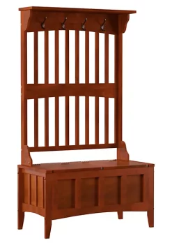 Outlet π€© Linon Furniture Willey Hall Tree With Storage Walnut π