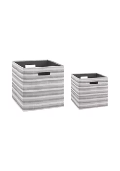 Linon Furniture Shop 13 New β€οΈ Linon Furniture Kinne Collection Gray Stripe Storage Bin Set of 2 π