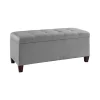 Best Pirce 🛒 Linon Furniture Valerie Collection Gray Storage Ottoman 🎁