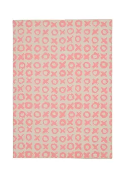 Discount π Linon Furniture Maybell Collection Ivory & Pink Washable Rug (3' x 5') π