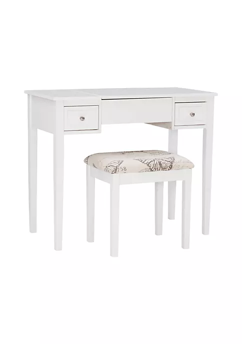 Promo ✔️ Linon Furniture Lachelle Vanity Set White Butterfly ⭐ 5 Promo ✔️ Linon Furniture Lachelle Vanity Set White Butterfly ⭐ - Image 3