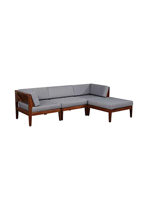 Wholesale π Linon Furniture Larkin Collection Walnut Patio Sofa Set π 4 Wholesale π Linon Furniture Larkin Collection Walnut Patio Sofa Set π - Image 2