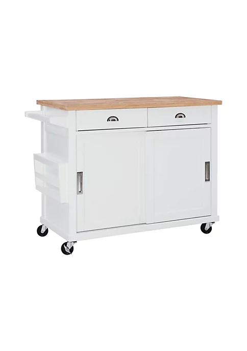 New β¨ Linon Furniture Grinnell Kitchen Cart White π₯ 5 New β¨ Linon Furniture Grinnell Kitchen Cart White π₯ - Image 3