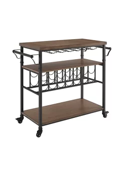 Flash Sale π― Linon Furniture Jones Collection Walnut Wine Cart π