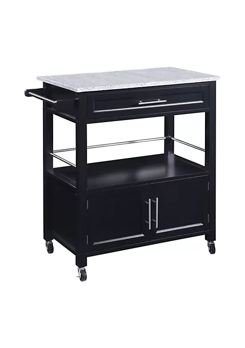 New π Linon Furniture Lampton Collection Black Granite Top Kitchen Cart π₯° 4 New π Linon Furniture Lampton Collection Black Granite Top Kitchen Cart π₯° - Image 2