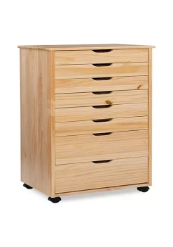 Best reviews of β Linon Furniture Zapora Eight Drawer Roll Cart Natural β