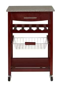 Coupon 🤩 Linon Furniture Bedard Collection Wenge Granite Top Kitchen Cart 🔔 -Linon Furniture Shop Belk 228