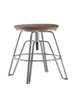 Promo ⌛ Linon Furniture Dagon Metal And Wood Stool Silver 💯 -Linon Furniture Shop Belk 233