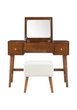 Best reviews of π Linon Furniture Kathey Collection Brown Vanity Set π