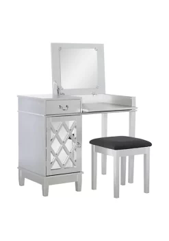 Outlet π Linon Furniture Saxony Collection Silver Vanity Set π§¨