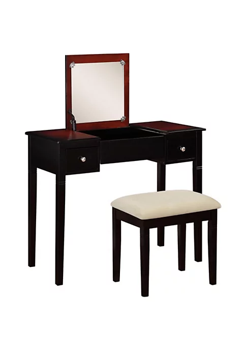 Outlet π Linon Furniture Centerra Collection Black & Cherry Vanity Set π 4 Outlet π Linon Furniture Centerra Collection Black & Cherry Vanity Set π - Image 2