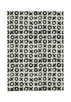Brand new π€© Linon Furniture Maybell Collection Ivory & Black Washable Rug (3' x 5') π