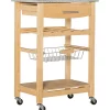 Hot Sale 😍 Linon Furniture Bedard Kitchen Cart Natural Granite Top 🤩