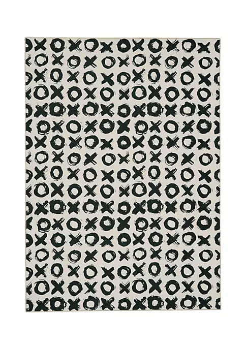 New π Linon Furniture Maybell Collection Ivory & Black Washable Rug (5' x 7') π 4 New π Linon Furniture Maybell Collection Ivory & Black Washable Rug (5' x 7') π - Image 2