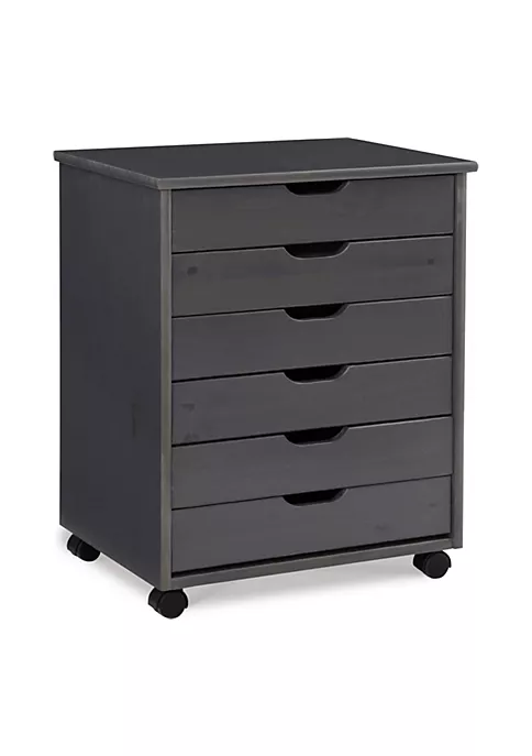 New π Linon Furniture Zapora Six Drawer Wide Roll Cart Gray π₯ 4 New π Linon Furniture Zapora Six Drawer Wide Roll Cart Gray π₯ - Image 2