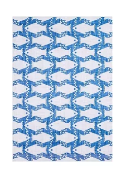 Brand new π Linon Furniture Seabourne Collection Ivory & Blue Washable Rug (5' x 7') β€οΈ