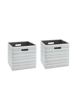 Brand new π Linon Furniture Kinne Collection Aqua Stripe Storage Bin Set of 2 π₯