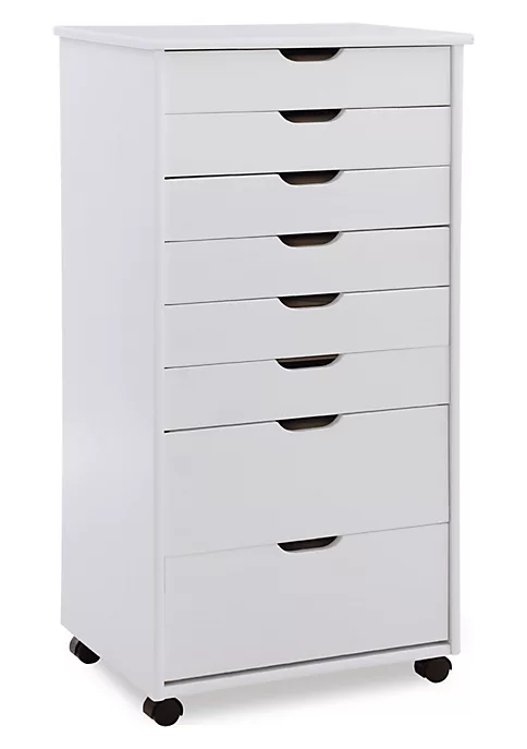 Buy π Linon Furniture Zapora Eight Drawer Roll Cart Whitewash π 4 Buy π Linon Furniture Zapora Eight Drawer Roll Cart Whitewash π - Image 2