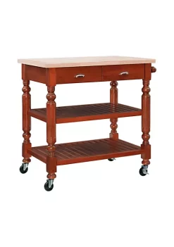 Brand new π Linon Furniture Keaton Kitchen Cart Dark Cherry π€©