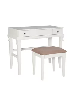 Hot Sale 👍 Linon Furniture Havenwood Vanity Set White 👏 -Linon Furniture Shop Belk 564