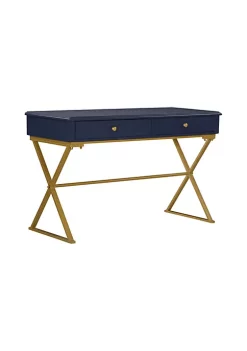 Promo β¨ Linon Furniture Kilrea Collection Blue Campaign Desk π₯°