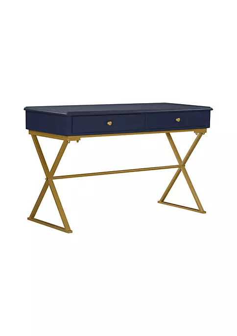 Promo β¨ Linon Furniture Kilrea Collection Blue Campaign Desk π₯° 3 Promo β¨ Linon Furniture Kilrea Collection Blue Campaign Desk π₯°