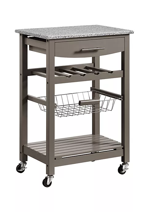 Brand new π Linon Furniture Bedard Collection Gray Granite Top Kitchen Cart βοΈ 3 Brand new π Linon Furniture Bedard Collection Gray Granite Top Kitchen Cart βοΈ