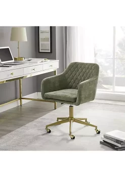 Best Pirce π€© Linon Furniture Myra Quilted Office Chair Green π