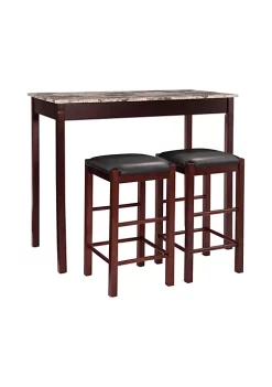 Deals π Linon Furniture Driscoll 3Pc Tavern Set Espresso Faux Marble π