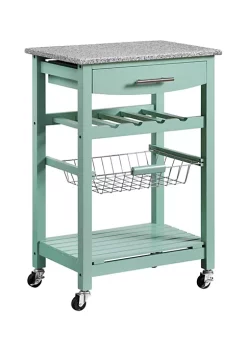 Best reviews of β€οΈ Linon Furniture Bedard Collection Green Granite Top Kitchen Cart π