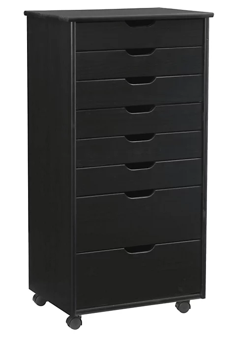 Wholesale βοΈ Linon Furniture Zapora Eight Drawer Roll Cart Black π― 4 Wholesale βοΈ Linon Furniture Zapora Eight Drawer Roll Cart Black π― - Image 2