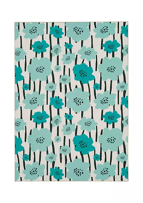 Outlet π― Linon Furniture Laurel Collection Ivory & Blue Washable Rug (5' x 7') π₯° 4 Outlet π― Linon Furniture Laurel Collection Ivory & Blue Washable Rug (5' x 7') π₯° - Image 2