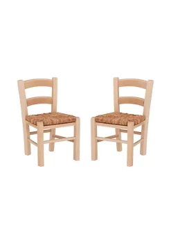 Best Pirce π₯° Linon Furniture Wembley Collection Natural Kid Chair Set of 2 β€οΈ
