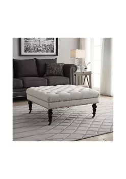 Promo β Linon Furniture Lillard Square Tufted Ottoman Natural π