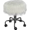 New 🌟 Linon Furniture Townsend Collection White Faux Fur Stool 😍 -Linon Furniture Shop Belk 994