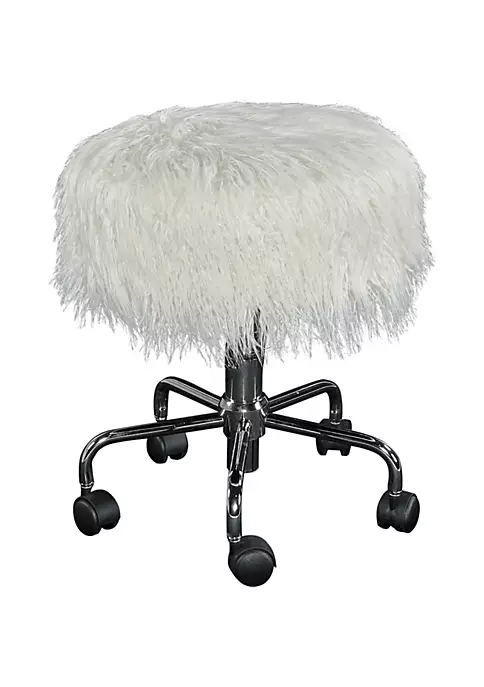 New π Linon Furniture Townsend Collection White Faux Fur Stool π 3 New π Linon Furniture Townsend Collection White Faux Fur Stool π